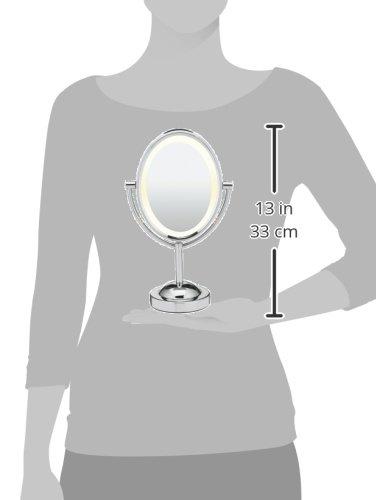 Conair Double-Sided Lighted Makeup Mirror - Lighted Vanity Mirror; 1x/7x magnification; Polished Chrome Finish