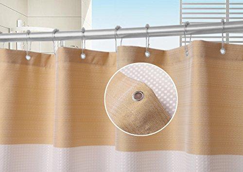 Waffle Weave Fabric Shower Curtain 230 GSM Heavy Duty, Spa, Hotel Luxury, Water Repellent, White Pique Pattern, 71 x 72 inches Decorative Bathroom Curtain