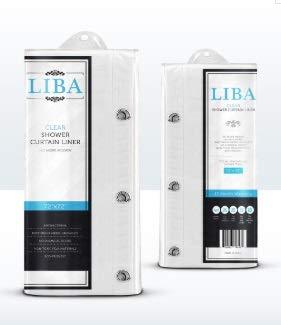 LiBa Mildew Resistant Anti-Bacterial PEVA 8G Shower Curtain Liner, 72x72