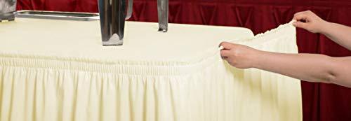 Surmente Tablecloth 14 ft Polyester Table Skirt for Weddings, Banquets, or Restaurants(White) … …