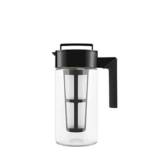 Takeya 10310 Patented Deluxe Cold Brew Iced Coffee Maker with Airtight Lid & Silicone Handle, 1 Quart, Black - Made in USA BPA-Free Dishwasher-Safe