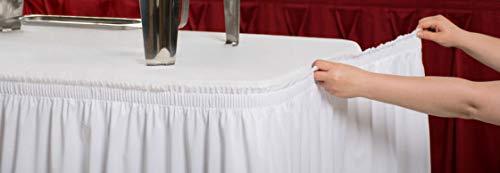 Surmente Tablecloth 14 ft Polyester Table Skirt for Weddings, Banquets, or Restaurants(White) … …