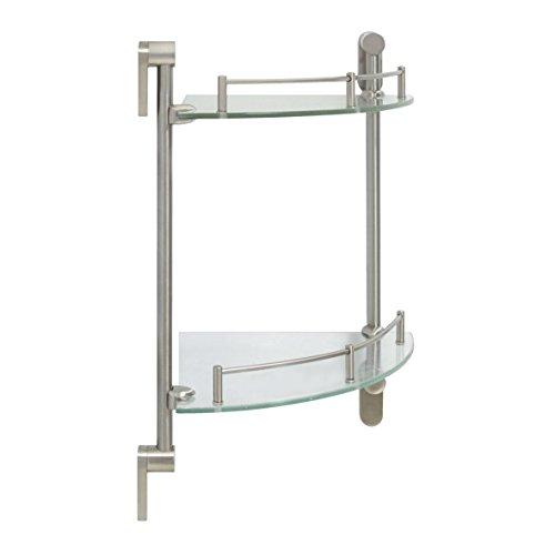 MODONA Double Corner Glass Shelf with Pre-installed Rail - RUBBED BRONZE - Oval Series - 5 Year Warrantee