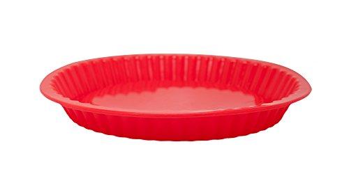 Silicone Baking Cake Pans Kitchen Cookware Kitchen Muffin Pan Cupcakes Circle 8 x 8 Inch Pie Pan (Red (4 Pack) Set)