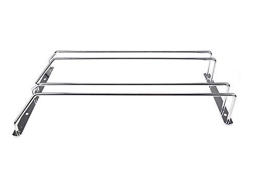 Stemware Wine Glass Rack Wall-Mounted Hanger Under Cabinet Storage Chrome Finish For Home Bar (2 Rows)