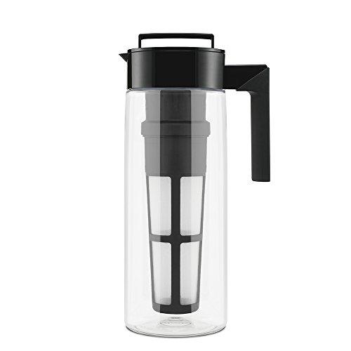 Takeya 10310 Patented Deluxe Cold Brew Iced Coffee Maker with Airtight Lid & Silicone Handle, 1 Quart, Black - Made in USA BPA-Free Dishwasher-Safe