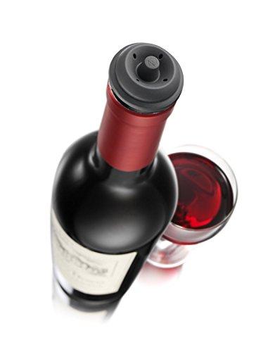 The Original Vacu Vin Wine Saver with 2 Vacuum Stoppers – Black