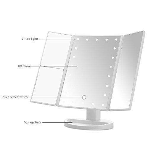 EMOCCI LED Makeup Mirror 21 Led Lighted Vanity Mirrors