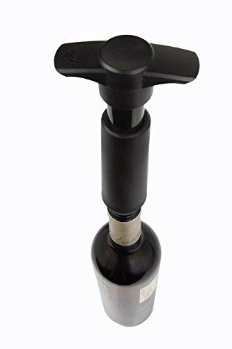 The Original Vacu Vin Wine Saver with 2 Vacuum Stoppers – Black