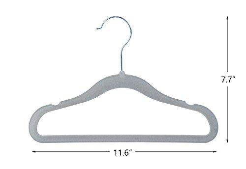 Finnhomy Non-Slip Clothes Hangers for Baby and Kids 30-Pack Velvet Hangers with 10 Finger Clips