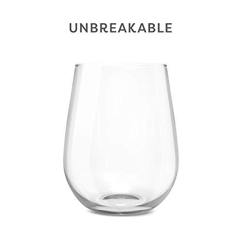 TOSSWARE 14oz Vino - recyclable wine plastic cup - SET OF 12 - stemless, shatterproof and BPA-free wine glasses