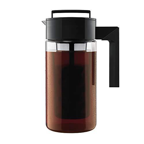 Takeya 10310 Patented Deluxe Cold Brew Iced Coffee Maker with Airtight Lid & Silicone Handle, 1 Quart, Black - Made in USA BPA-Free Dishwasher-Safe