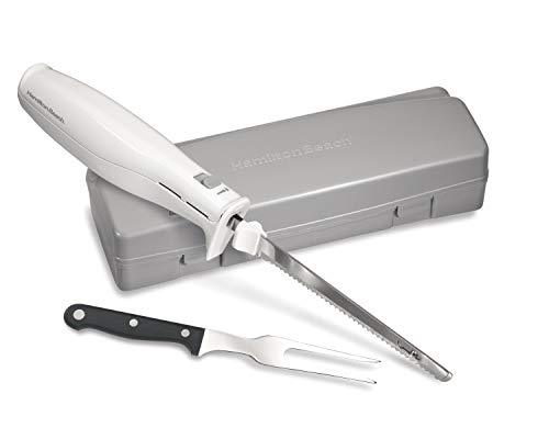Hamilton Beach 74250R Carve 'n Set Electric Knife, with with Case, White