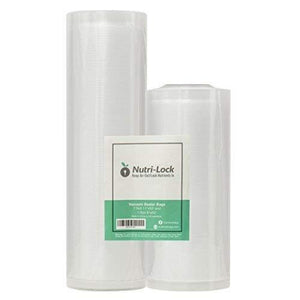 Nutri-Lock Vacuum Sealer Bags. 2 Rolls 11x50 and 8x50. Commercial Grade Bag Rolls for FoodSaver and Sous Vide