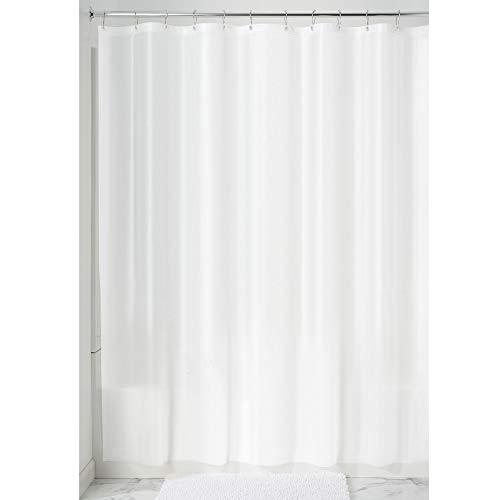 InterDesign PEVA Plastic Shower Bath Liner, Mold and Mildew Resistant for use Alone or with Fabric Curtain for Master, Kid's, Guest Bathroom, 72 x 72 Inches, White