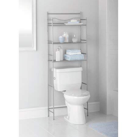 Mainstays 3-Shelf Bathroom Space Saver, Fits Most Standard Toilets (3-Shelf, Satin Nickel)