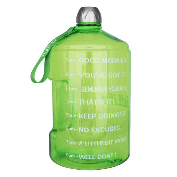 BuildLife 1 Gallon Water Bottle Motivational Fitness Workout with Time Marker |Drink More Water Daily | Clear BPA-Free | Large 128 Ounce/73OZ/43OZ of Water