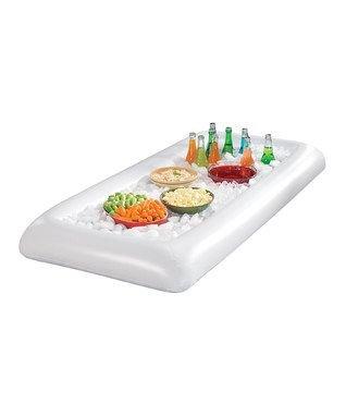 2 PCS Inflatable Serving/Salad Bar Tray Food Drink Holder - BBQ Picnic Pool Party Buffet Luau Cooler,with a drain plug