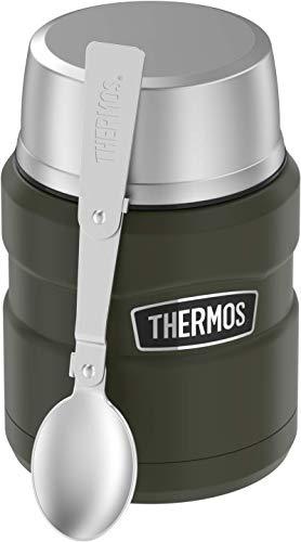 Thermos Stainless King 16 Ounce Food Jar with Folding Spoon, Stainless Steel