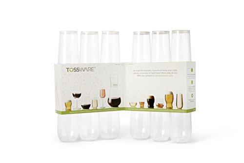 TOSSWARE 9oz Flute - recyclable champagne plastic cup - SET OF 12 - stemless, shatterproof and BPA-free flute glasses