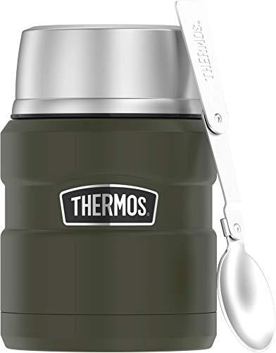 Thermos Stainless King 16 Ounce Food Jar with Folding Spoon, Stainless Steel