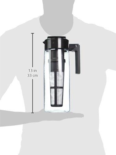 Takeya 10310 Patented Deluxe Cold Brew Iced Coffee Maker with Airtight Lid & Silicone Handle, 1 Quart, Black - Made in USA BPA-Free Dishwasher-Safe