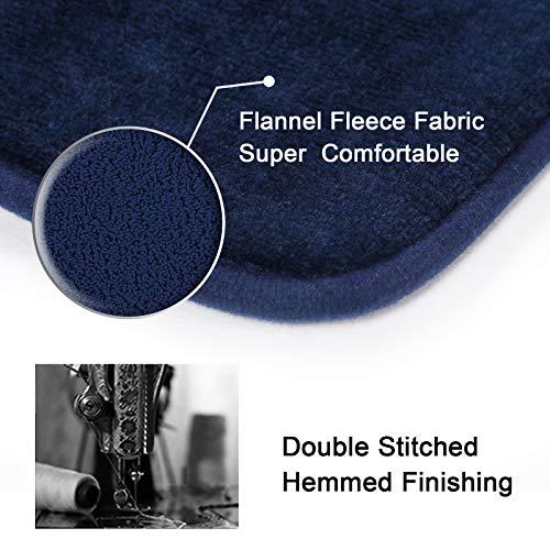 H.VERSAILTEX 2 Pack Non Slip Memory Foam Bathroom Rugs Non Slip Bath Mats Super Absorbent Extra Cozy, Foot Massage Flannel Bathroom Rugs/Carpets Machine-Washable and Fast Dry (Gray, Each 17" x 24")