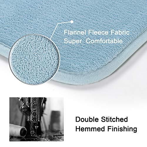 H.VERSAILTEX 2 Pack Non Slip Memory Foam Bathroom Rugs Non Slip Bath Mats Super Absorbent Extra Cozy, Foot Massage Flannel Bathroom Rugs/Carpets Machine-Washable and Fast Dry (Gray, Each 17" x 24")