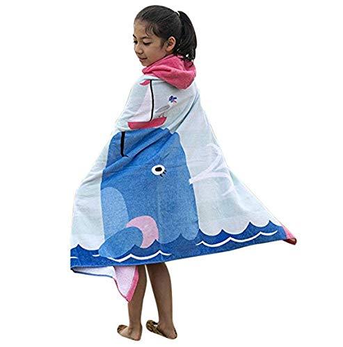 Bavilk Kids Children Hooded Poncho Dinosaur Swim Beach Bath Towel for Girls / Boys