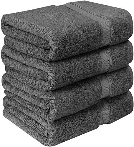 Utopia Towels Luxurious Bath Towels, 4 Pack, Grey