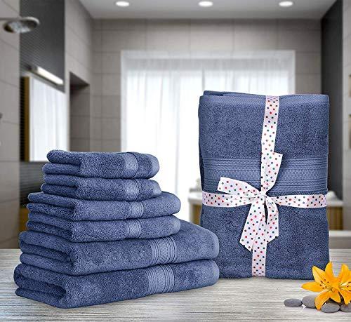 Utopia Towels 8 Piece Towel Set, 700 GSM, 2 Bath Towels, 2 Hand Towels and 4 Washcloths, Dark Grey