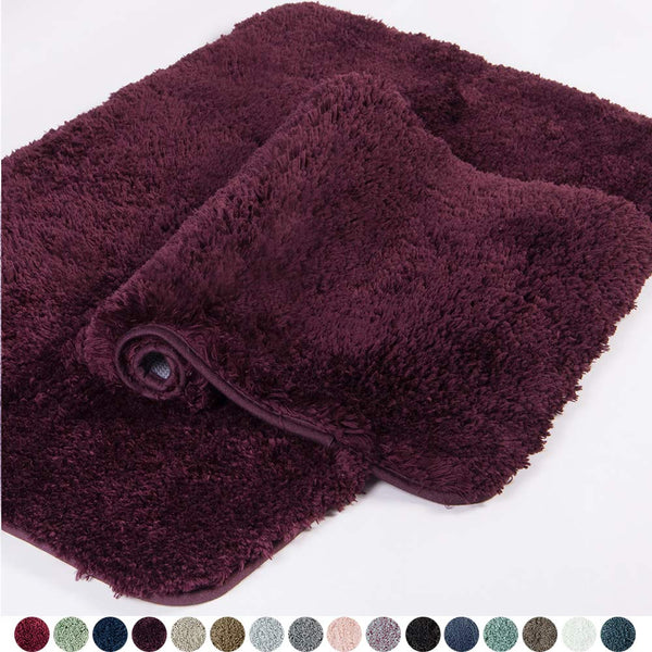 Walensee Bathroom Rug Non Slip Bath Mat for Bathroom (16 x 24) Water Absorbent Soft Microfiber Shaggy Bathroom Mat Machine Washable Bath Rug for Bathroom Thick Plush Rugs for Shower (Gray)