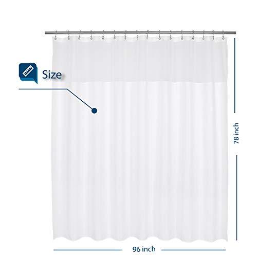 Waffle Weave Fabric Shower Curtain 230 GSM Heavy Duty, Spa, Hotel Luxury, Water Repellent, White Pique Pattern, 71 x 72 inches Decorative Bathroom Curtain