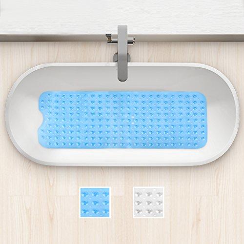 Wimaha XL Bathtub Mat, Bath Shower Mat Non Slip for Bathroom, Machine Washable, Ideal for Kids Toddler Senior, 39 x 16, Clear