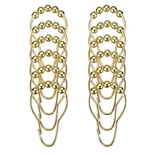 Amazer Shower Curtain Hooks Rings, Stainless Steel Shower Curtain Rings and Hooks for Bathroom Shower Rods Curtains-Set of 12-Polished Nickel