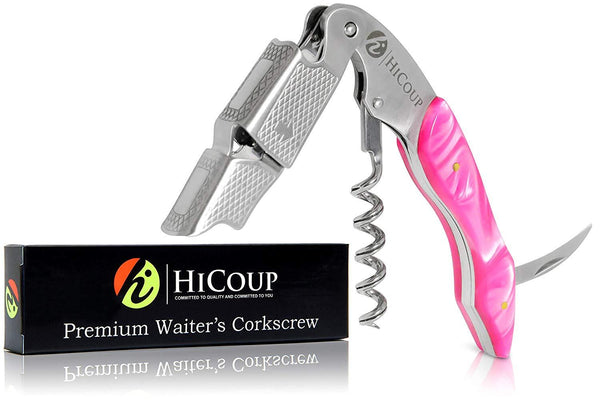 Professional Waiter’s Corkscrew by HiCoup - Rosewood Handle All-in-one Corkscrew, Bottle Opener and Foil Cutter, Used By Sommeliers, Waiters and Bartenders Around The World