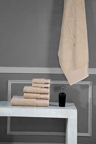 600 GSM Ultra Soft 100% Combed Cotton 6-piece Towel Set (Charcoal Black): 2 Bath towels, 2 Hand towels, 2 Washcloths, Long-staple Cotton, Spa Hotel Quality, Super Absorbent, Machine Washable