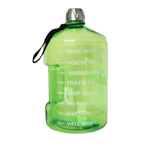 BuildLife 1 Gallon Water Bottle Motivational Fitness Workout with Time Marker |Drink More Water Daily | Clear BPA-Free | Large 128 Ounce/73OZ/43OZ of Water