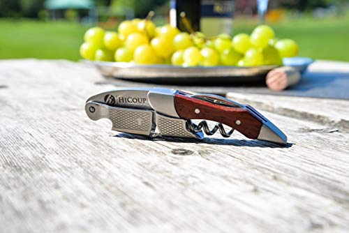 Professional Waiter’s Corkscrew by HiCoup - Rosewood Handle All-in-one Corkscrew, Bottle Opener and Foil Cutter, Used By Sommeliers, Waiters and Bartenders Around The World