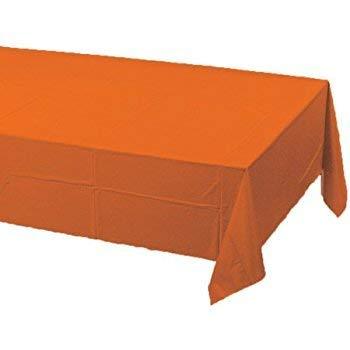 Mountclear 12-Pack Disposable Plastic Tablecloths 54" x 108" Rectangle Table Cover (Gold)