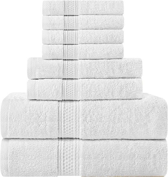 Utopia Towels 8 Piece Towel Set, Dark Grey, 2 Bath Towels, 2 Hand Towels, and 4 Washcloths