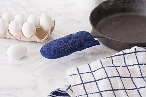 The Triumphant Chef 100% Cotton, Terry Oven Mitts 7 x 13, Heat Resistant, Machine Washable for for Everyday Kitchen Basic, Set of 2, French Blue, Ovenmitt, 2 Piece