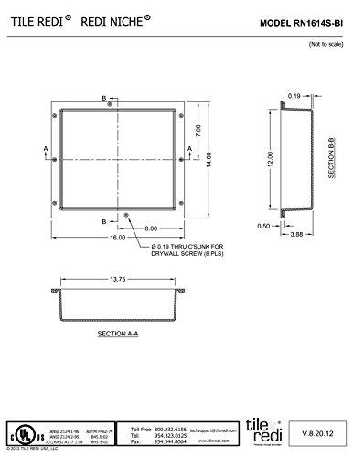 Redi Niche Single Recessed Shower Shelf – Black, One Inner Shelf, 16-Inch Width x 14-Inch Height x 4-Inch Depth