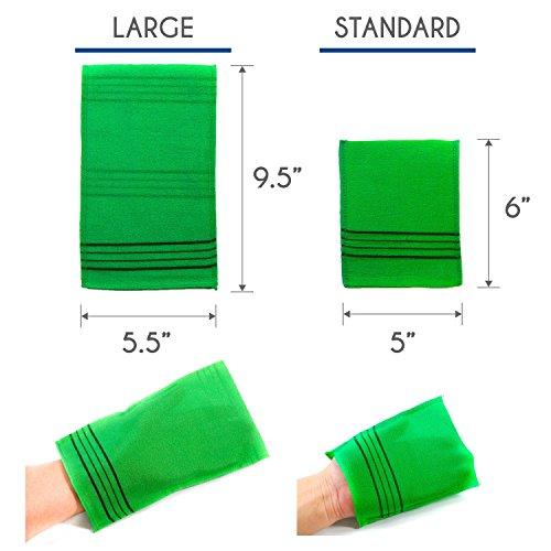 Korean Exfoliating Bath Washcloth [4 pcs] (Green) by TeChef Home