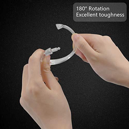 Qulable 24 Packs Shower Curtain Rings Plastic Curtain C Rings Hook Hanger Bath Drape Loop Clip Glide Bathroom Shower Window Rod (Clear)