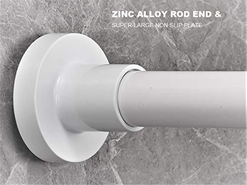 BRIOFOX Shower Curtain Rod 42-72 Inches, Never Rust + Non-Fall Down, 304 Stainless Steel，Super-Large Non-Slip Plate Spring Tension Shower Rod Use Bathroom Kitchen Home Never Collapse No Drilling