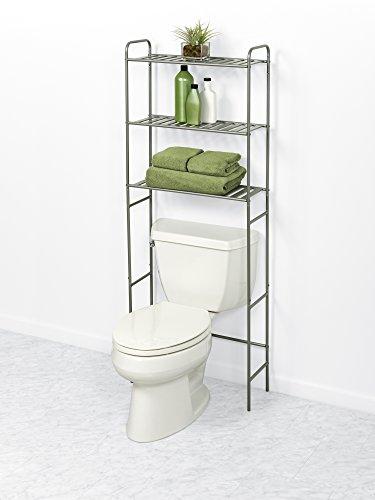 Zenna Home 2212NN Slat Style Bathroom Wall Shelf, Satin Nickel