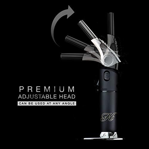 Jo Chef Kitchen Torch, Blow Torch - Refillable Butane Torch With Adjustable Flame - Culinary Torch, Creme Brûlée Torch For Cooking Food, Baking, BBQ & More + FREE Recipe eBook (With Fuel Gauge)