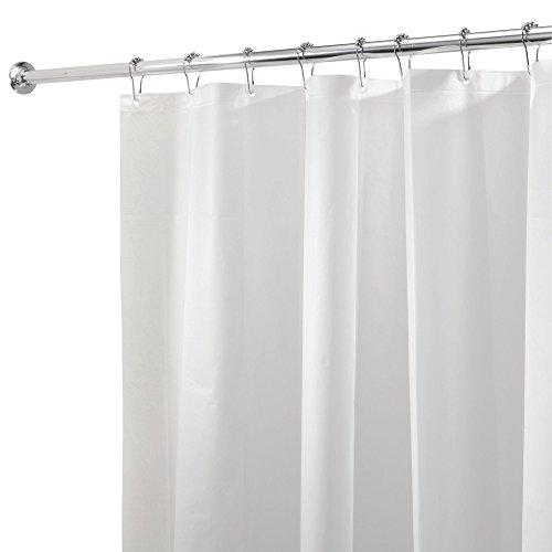 InterDesign PEVA Plastic Shower Bath Liner, Mold and Mildew Resistant for use Alone or with Fabric Curtain for Master, Kid's, Guest Bathroom, 72 x 72 Inches, White