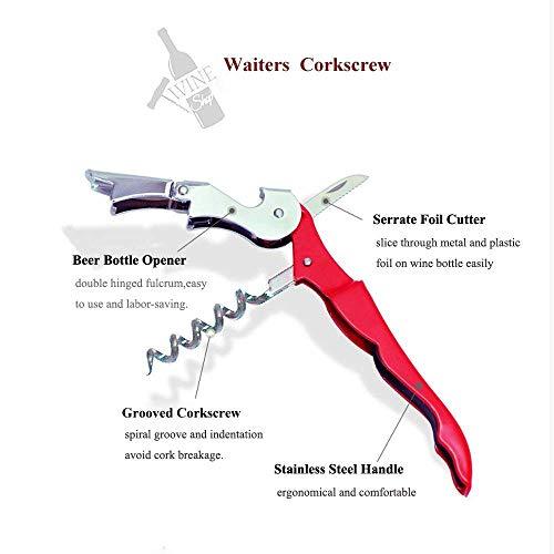 Waiters Corkscrew with Foil Cutter Professional Wine Bottle Opener Folding by ZM-YOUTOO | Wine Key Double Hinged for Bartenders Servers Sommeliers, 5 Pack